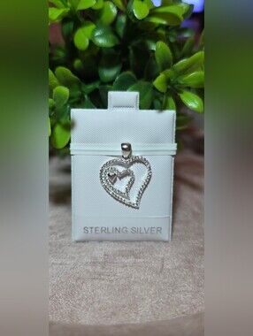Sterling Silver Heart Pendant Necklace - Silver